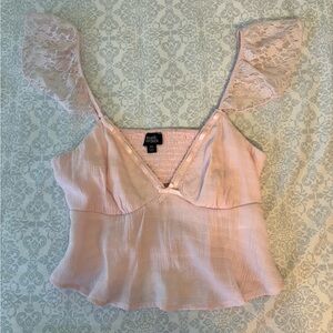 Pacsun Light Pink Lace Top